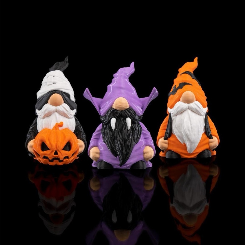 3D Printed Halloween Gnome Trio Decor 4” Tall